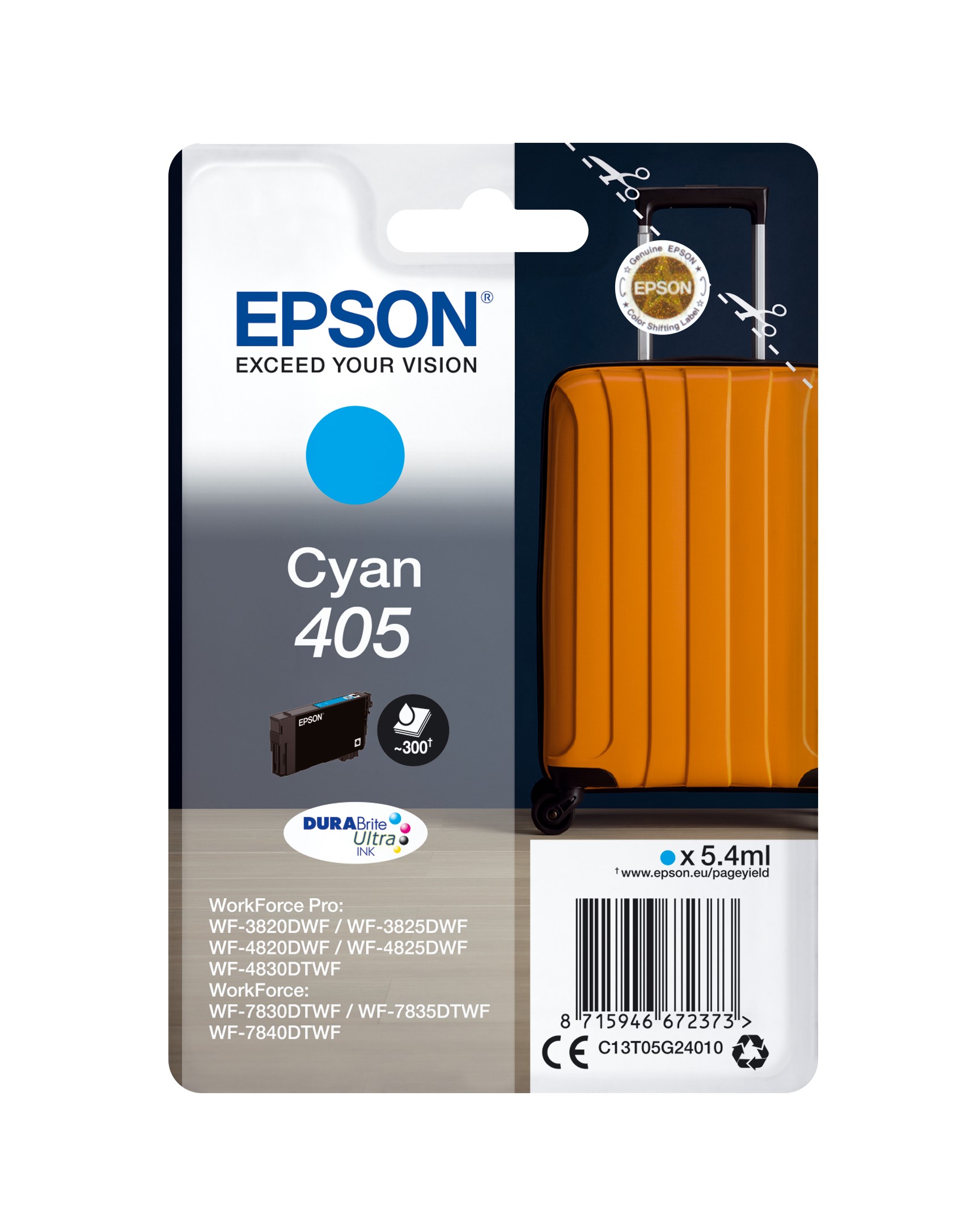 Cartuccia originale Epson 405 ciano 300 pag C13T05G24010