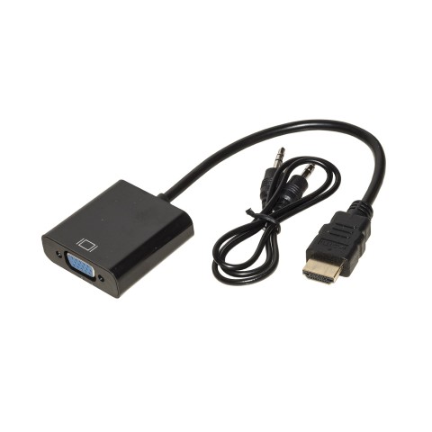 Adattatore link HDMI TIPO A MASCHIO A VGA FEMMINA CON PRESA AUDIO STEREO 3,5 MM