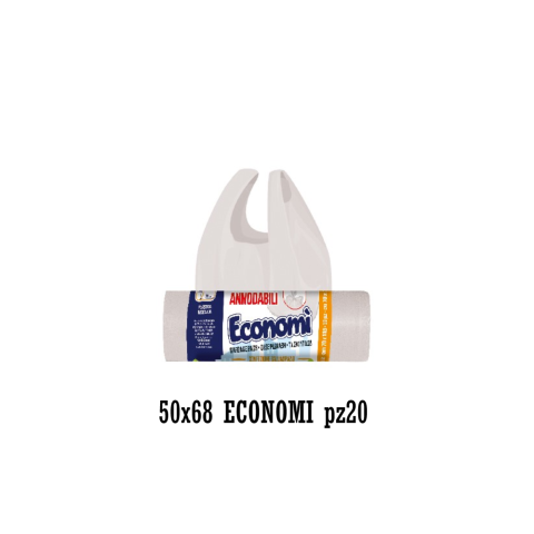 Rotolo sacchi Trasparente Elios 50x68 economi con manici-20pz