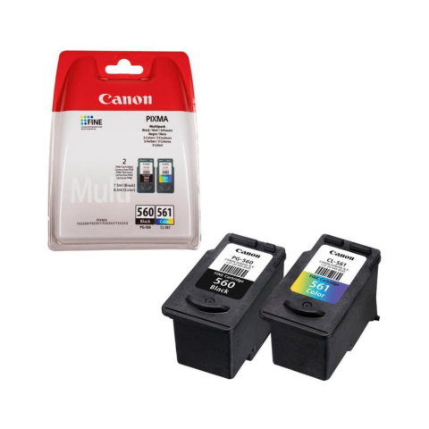 Multipack con cartucce di inchiostro Canon nero PG-560 e a colori CL-561