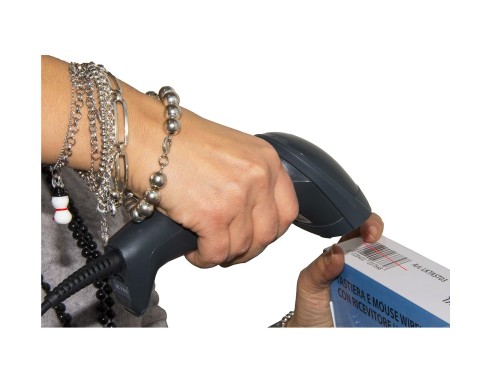 Lettore barcode Link LKLET10 wireless laser con ricevitore e supporto