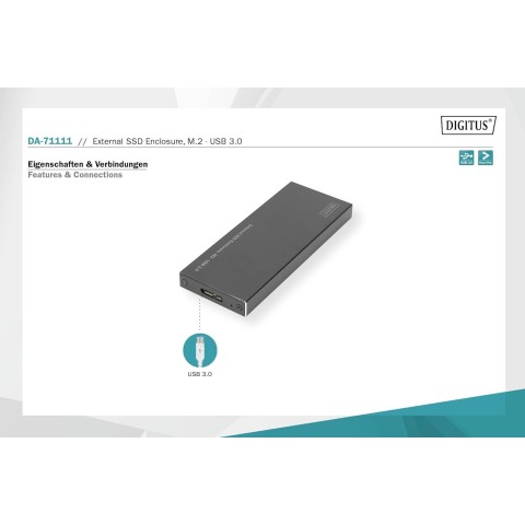Box Esterno digitus per SSD M2 USB 3.0
