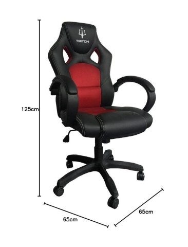 Sedia gaming Atlantis Triton nero+rosso 360° p050-a1-br