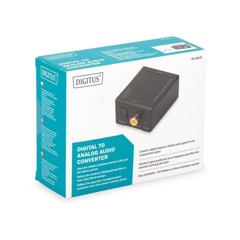 CONVERTITORE AUDIO DIGITALE TOSLINK-COASSIALE A ANALOGICO RCA