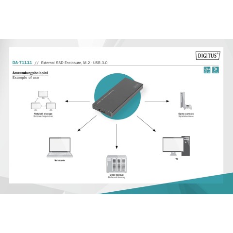 Box Esterno digitus per SSD M2 USB 3.0