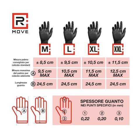 Guanti monouso Rmove professional extra grip 8.5gr tg L-50pz