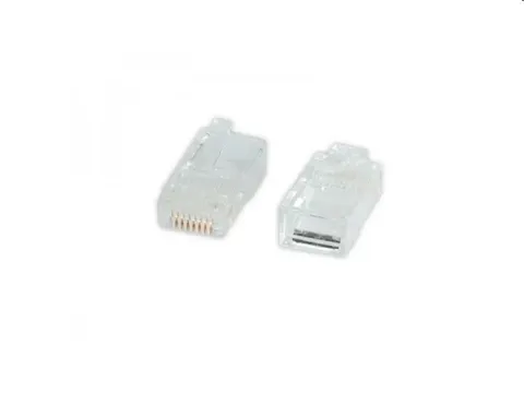 Plug adj rj45 per cavi tondi cat.5 colore trasparente pz 10