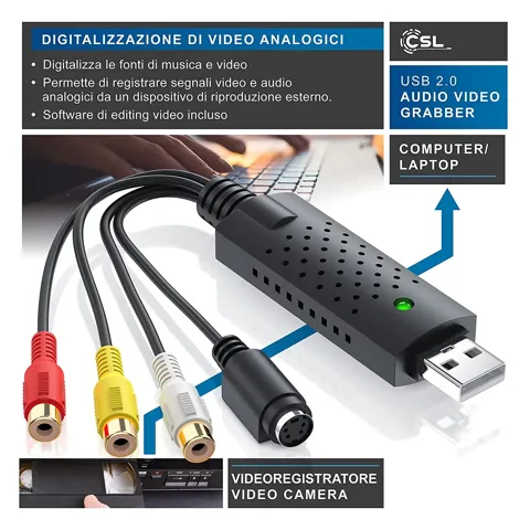 Scheda di acquisizione video Grabber usb 2.0 analogica Technaxx