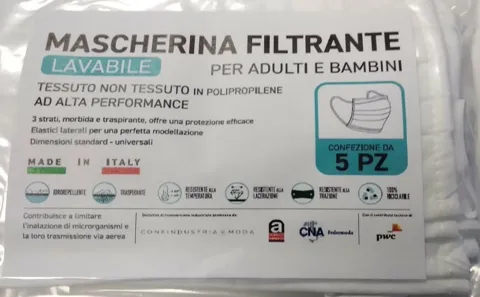 Mascherina filtrata lavabile per adulti e bambini etc2mask cf.5
