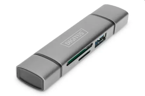 Card reader esterno Digitus combo hub (usb-c+usb3.0) xd micro sd
