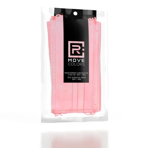 Mascherina chirurgica 3 veli box 10pz rosa + gancio regolabile