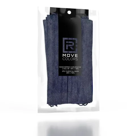 Mascherina chirurgica 3 veli box 10pz blu notte + regolab.