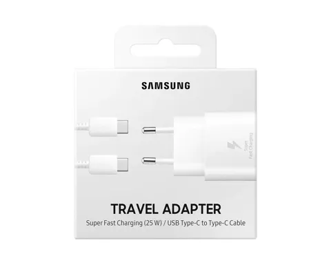 Caricabatterie Samsung 25w ep-ta800x fc usb-c+cavo1m usb-c white