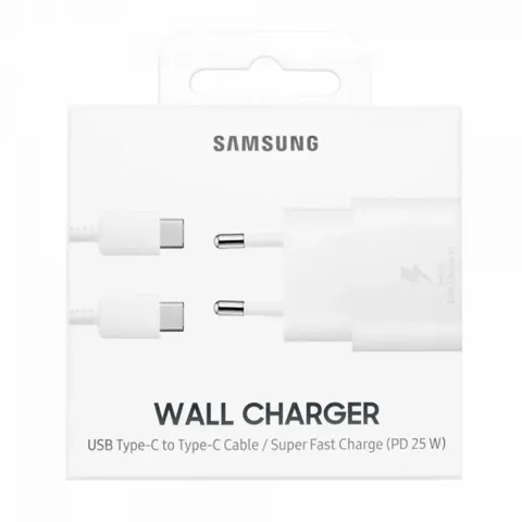 Caricabatterie Samsung 25w ep-ta800x fc usb-c+cavo1m usb-c white