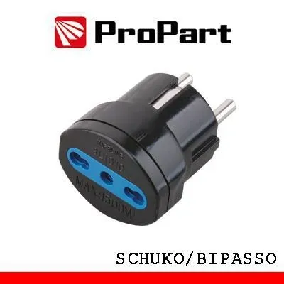 Adattatore Schuko 16a nero
