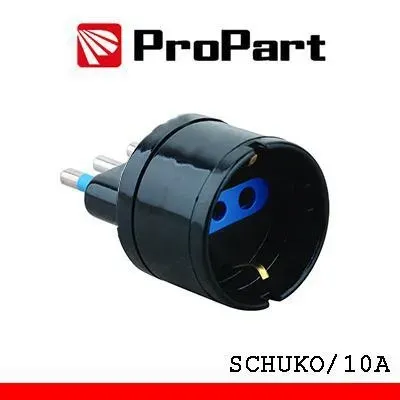 Adattatore schuko spina 10a black polybag