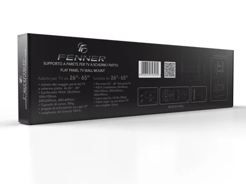 Staffa da parete Fenner tech tv fn-c40 26"-65" tilt ultra 30kg