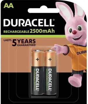 Batterie stilo ricaricabili duracell 2pz 2500mah hr6 dx1500 aa