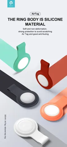 Portachiavi per airtag Apple in morbido silicone rosso