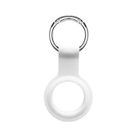 Portachiavi per airtag Apple in morbido silicone bianco