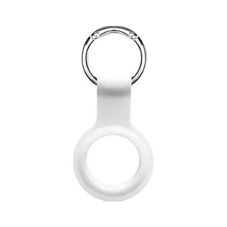 Portachiavi per airtag Apple in morbido silicone bianco