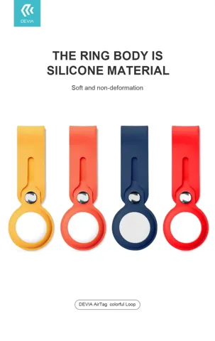 Portachiavi cinghietta per airtag Apple in silicone arancio