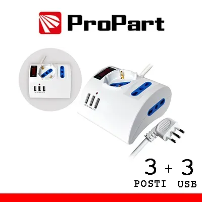 Multipresa 3 posti tavolo bipass0+bip/schuko+usb sp 16a+int