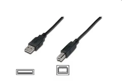 Cavo usb 1.8mt 2.0 digitus connettore a-b nero ak300102018s