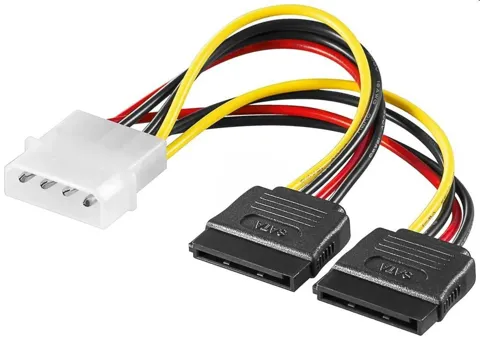 Cavo alimentazione 2 sata 5,25" molex maschio cm 30 lp21941