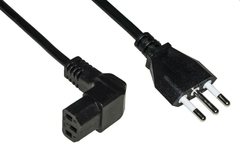 Cavo alimentazione pc spina italiana tripolare 10a presa 90° 1,8