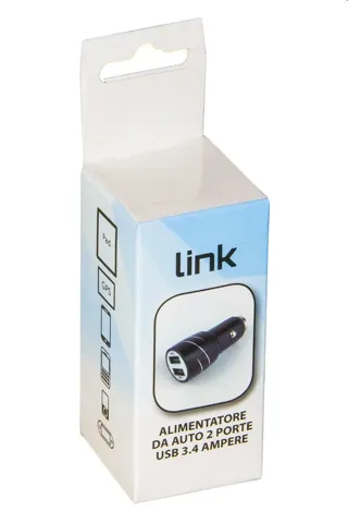 Caricabatteria da auto Link presa a ccendisigari 2usb 5v 3,4 a