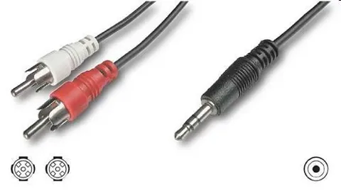 Cavo audio sdoppiatore stereo rca m jack 2,5 mt link lp9336