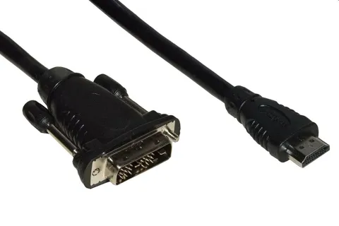 Cavo hdmi Link 4kx2k dvi-d 18+1 polibidirezionale maschio 2mt bk