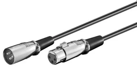 Cavo audio link xlr 3 poli maschio/femmina 2mt ( cannon ) e10418