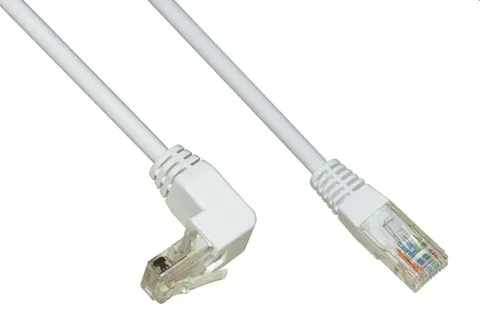Cavo rete 1 mt cat.5e non schermato link colore bianco 90°