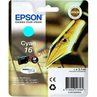 Cart. orig. epson t1622 ciano-c13t16224010 penna e cruciverba