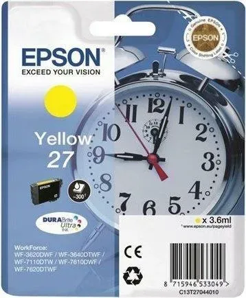 Cart. orig. Epson T27 giallo C13T27044012 300pg sveglia