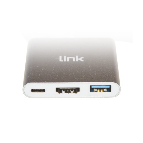 Adattatore Link MULTIPORTA 3 IN 1 USB-C - HDMI + USB 3.0 + PORTA USB-C
