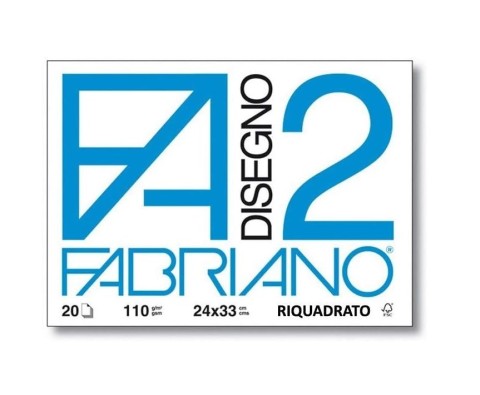 Album da disegno Fabriano F2 Blocco 24X33 squadrato 110gr 20 fogli