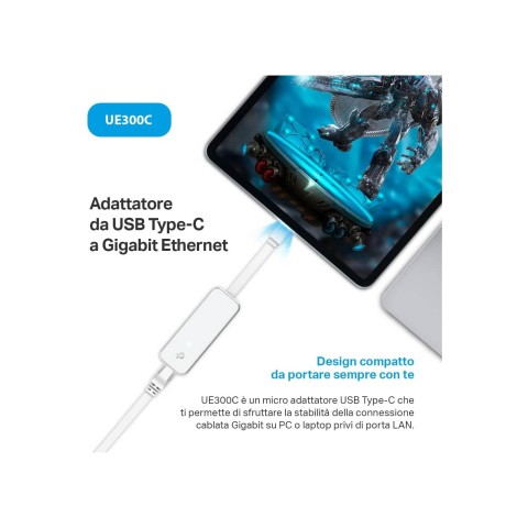 Adattatore di Rete Tp-Link da USB 3.0 Type C a Gigabit Ethernet 10/100/1000Mbps