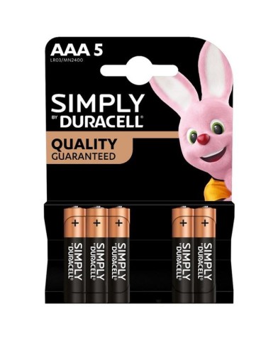 Batteria Duracell Simply ministilo LR03 MN2400 AAA 5pz (1 conf)