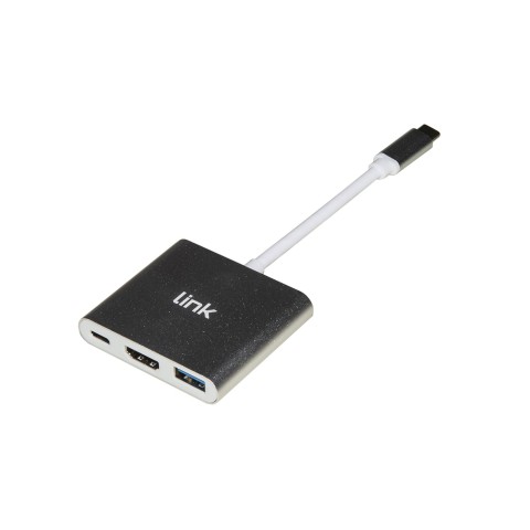 Adattatore Link MULTIPORTA 3 IN 1 USB-C - HDMI + USB 3.0 + PORTA USB-C
