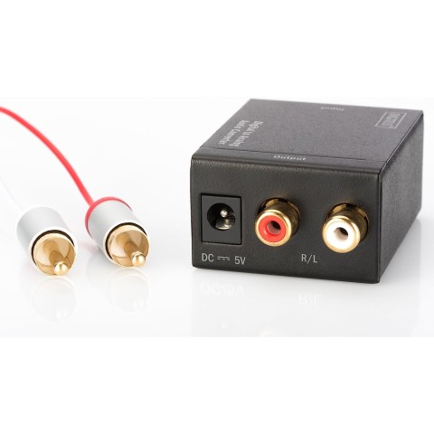 CONVERTITORE AUDIO DIGITALE TOSLINK-COASSIALE A ANALOGICO RCA