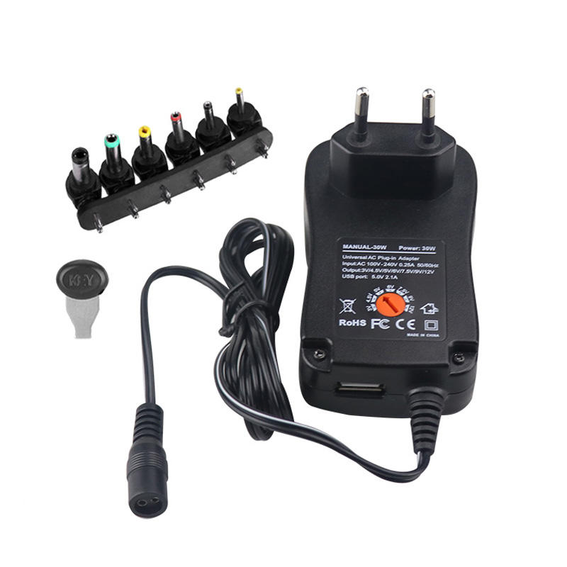 Alimentatore Link universale multispina 3-12 VOLT 30 WATT con connettore Usb 5 Volt 2.1A