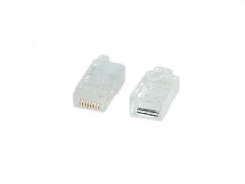 Plug adj rj45 per cavi tondi cat.5 colore trasparente pz 10