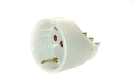 Adattatore presa tedesca bipolare Schuko a spina tripolare 10a