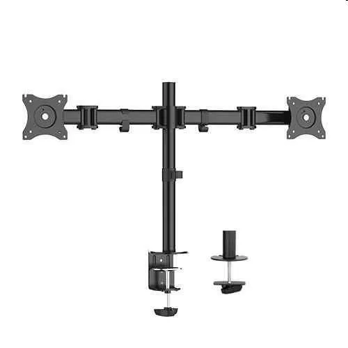 Braccio supporto da tavolo con morsa 2 monitor 13-27" fino a 8kg