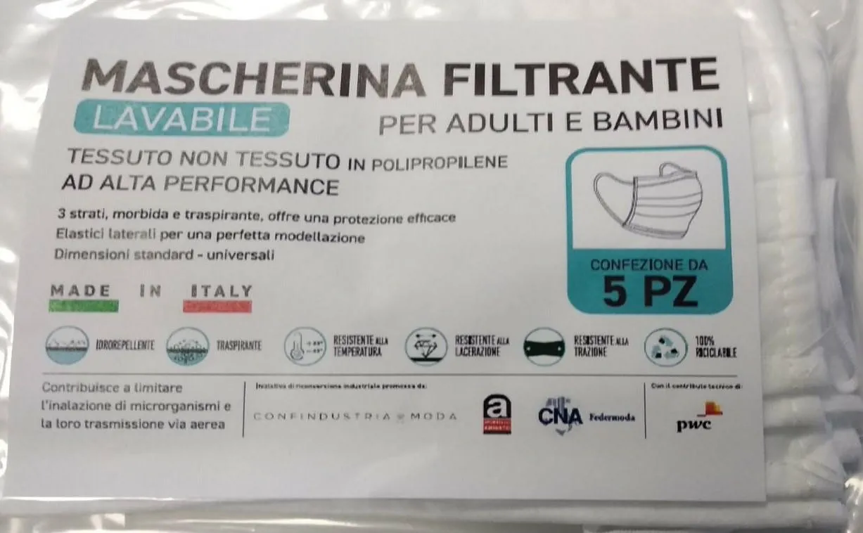 Mascherina filtrata lavabile per adulti e bambini etc2mask cf.5