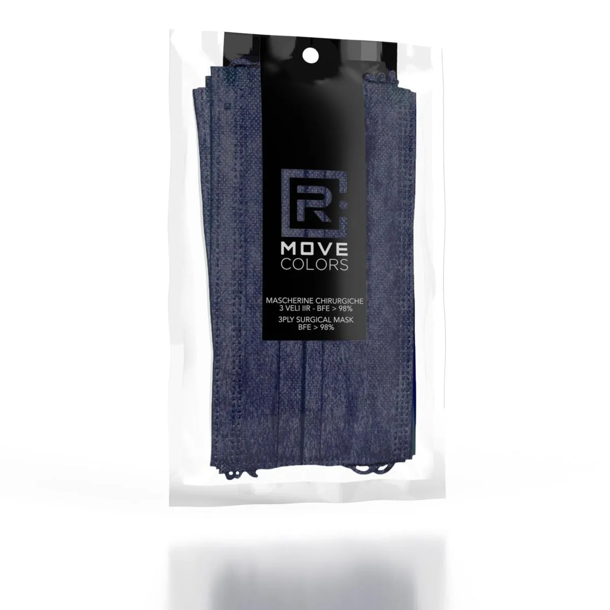 Mascherina chirurgica 3 veli box 10pz blu notte + regolab.