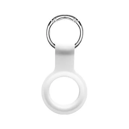 Portachiavi per airtag Apple in morbido silicone bianco